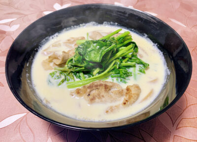 濃厚スープが絡む！菜の花の豆乳みそスーパー麺
