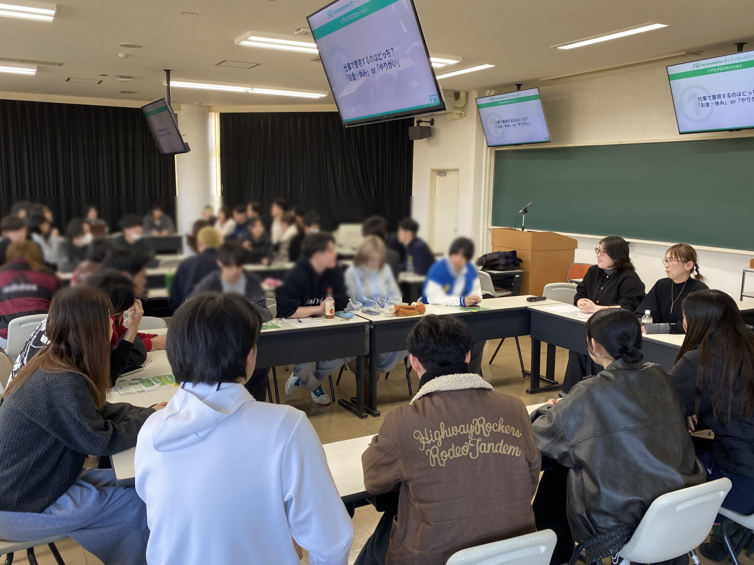 3つのグループに分かれて、経営者が順番に回りました